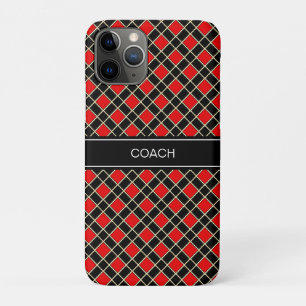 Diamantmuster in Schwarz und Rot Case-Mate iPhone Hülle