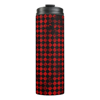 Diamantmuster Rot & Schwarz Vintage Thermosbecher