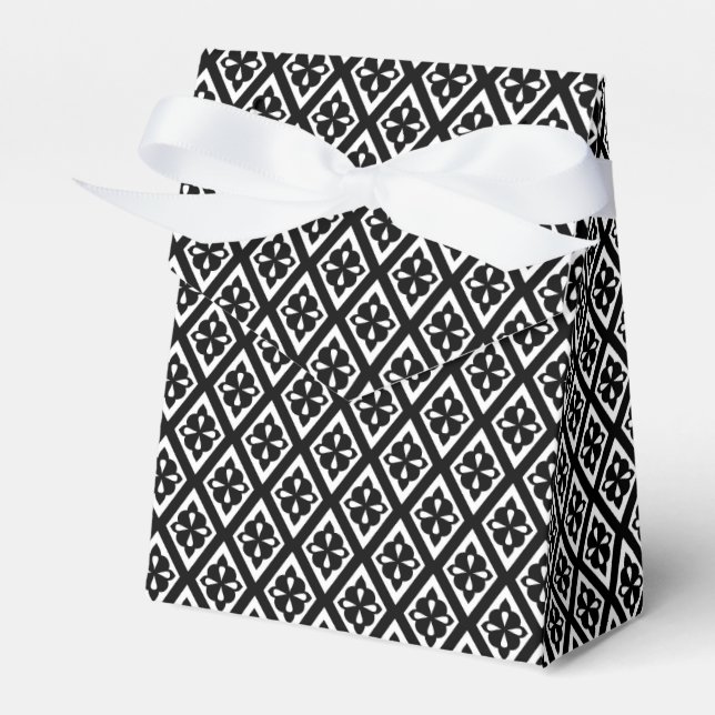 Diamantmuster - Schwarzweiß Geschenkschachtel (Vorderseite)