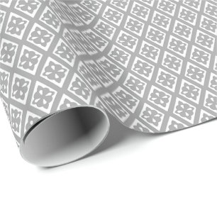 Diamantmuster - silbergrau und weiß geschenkpapier