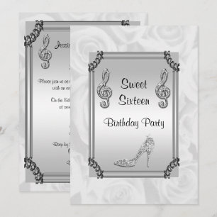 Diamantnoten, Stiletto & Rosen Sweet 16 Einladung