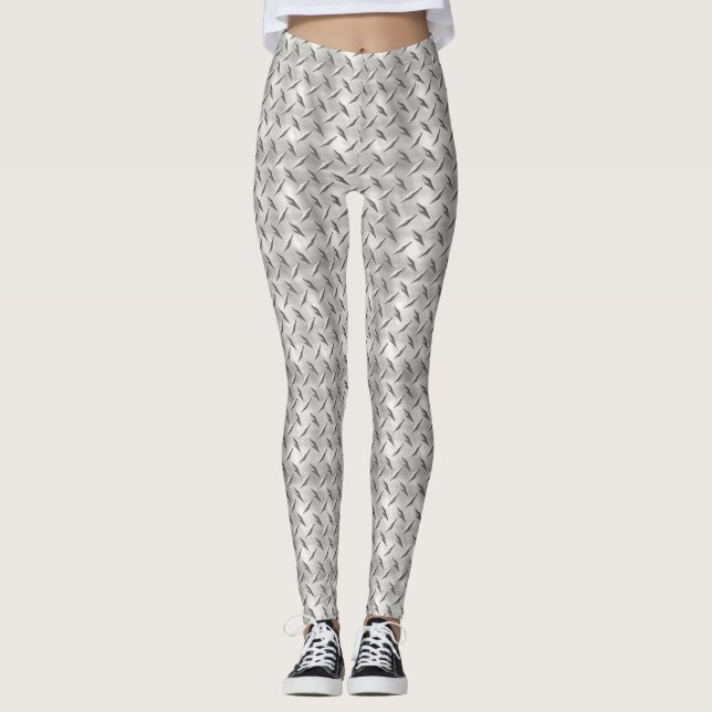 Diamantplatte 1-8 Bildoptionen Leggings (Vorderseite)