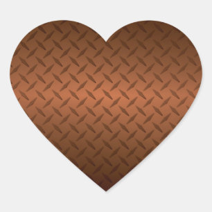 Diamantplatte Aussehen Muster schwarz bis kopperfa Herz-Aufkleber