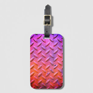 Diamantplatte Lila und Orange Gepäckanhänger
