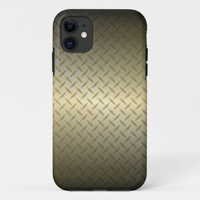 Diamantplatte Muster mit Schwarz-Gold-Fassade Case-Mate iPhone Hülle (Rückseite)