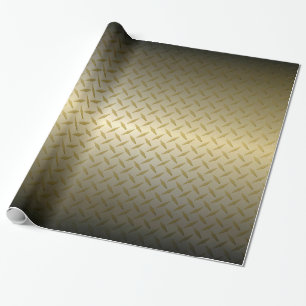 Diamantplatte Muster mit Schwarz-Gold-Fassade Geschenkpapier