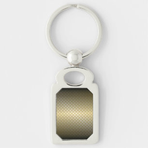 Diamantplatte Muster mit Schwarz-Gold-Fassade Schlüsselanhänger