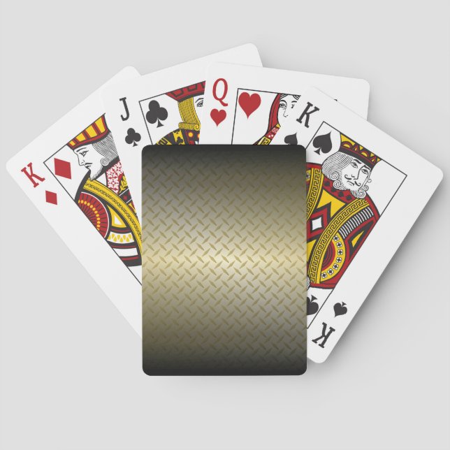 Diamantplatte Muster mit Schwarz-Gold-Fassade Spielkarten (Rückseite)