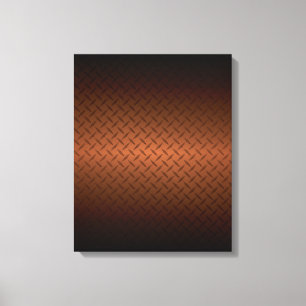 Diamantplatten-Muster Schwarz zu Kupfer-Fade Leinwanddruck