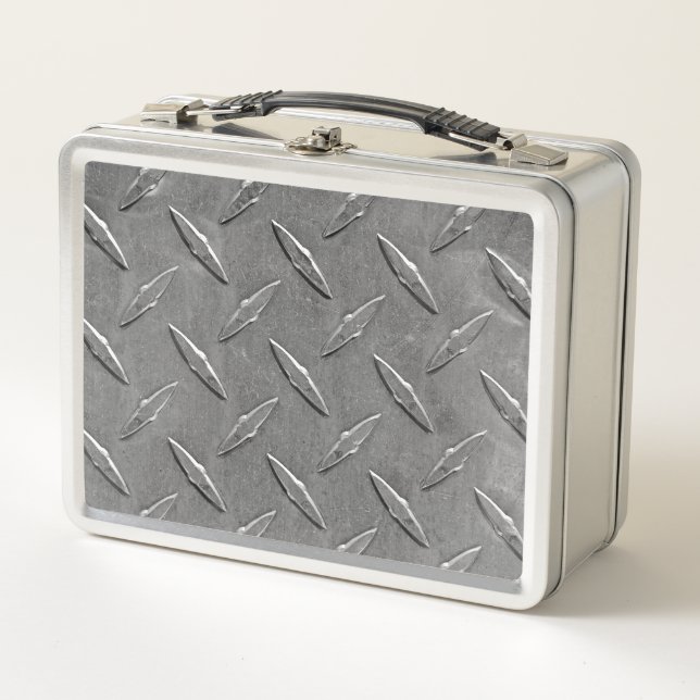 Diamantplattenentwurf Metall Lunch Box (Vorderseite)