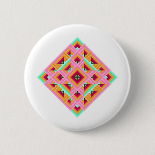 Diamantquilett in Rosa und Grün Button