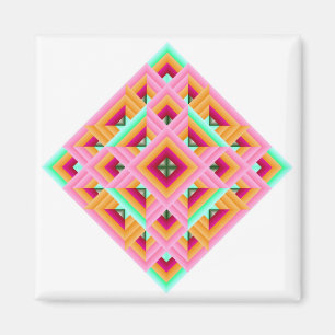 Diamantquilett in Rosa und Grün Magnet
