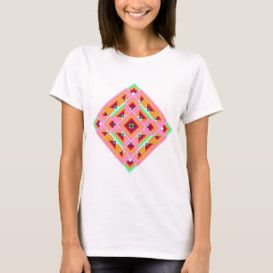 Diamantquilett in Rosa und Grün T-Shirt