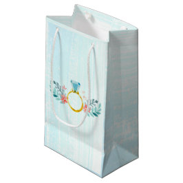 Diamantring, Blue Watercolor-Blume Kleine Geschenktüte