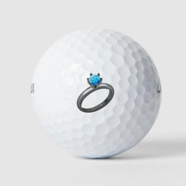 Diamantring - Emoji Golfball (Vorderseite)