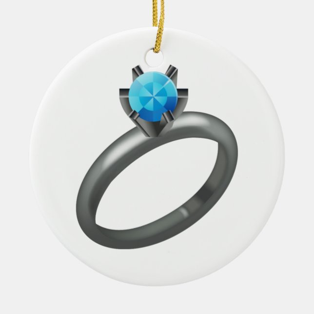Diamantring - Emoji Keramikornament (Vorne)