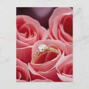 Diamantring-Rose Postkarte