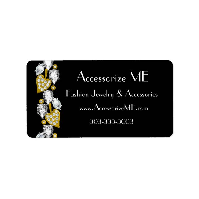 Diamantschmuck schwarz adressaufkleber (Vorne)
