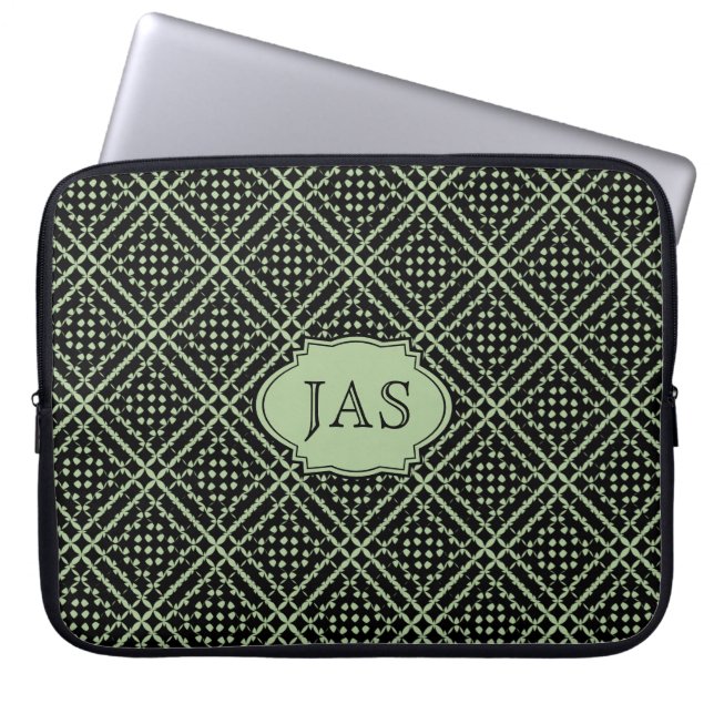 Diamantspiel mit Initialen Laptopschutzhülle (Vorderseite)