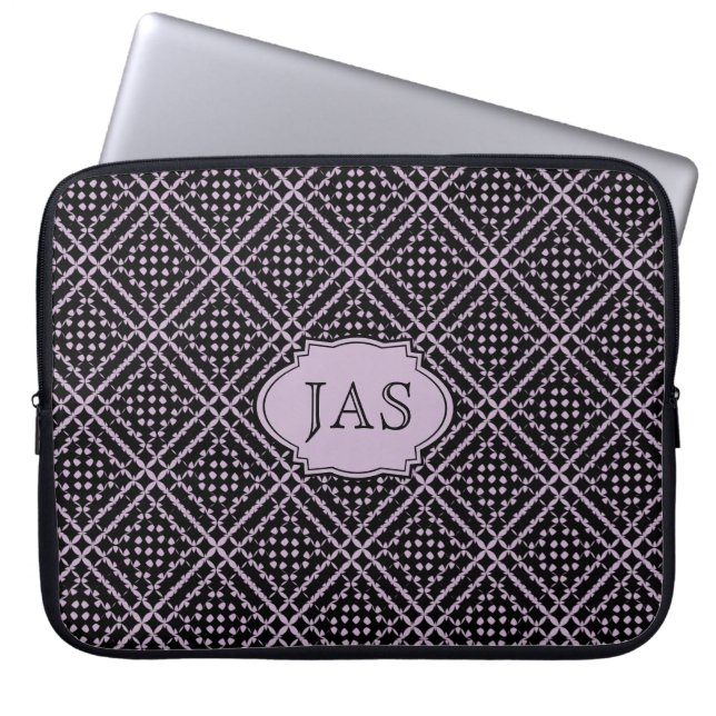 Diamantspiel mit Initialen Laptopschutzhülle (Vorderseite)