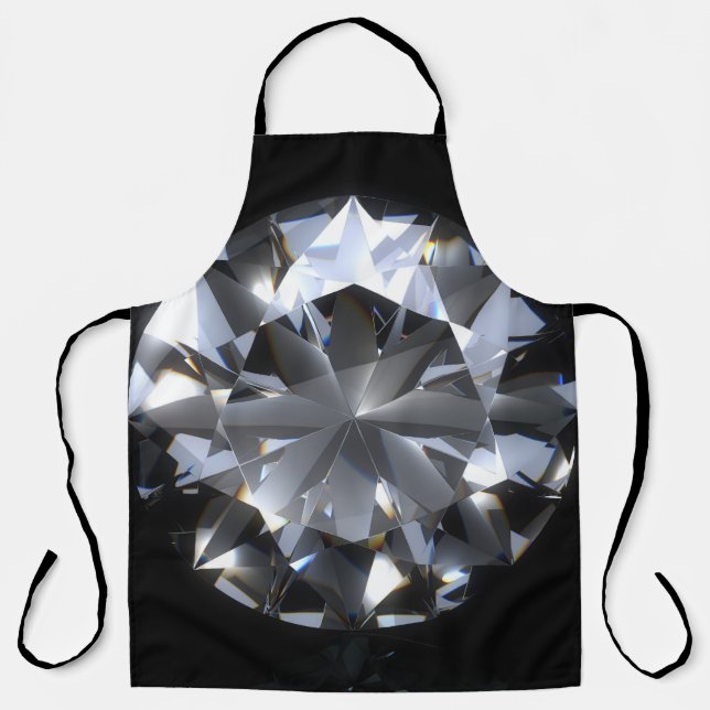 Diamantstein: schwarzer Raum glitzert. Schürze (Vorderseite)