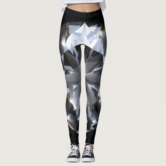 Diamantstein: schwarzer Raumfunkel. Leggings (Vorderseite)