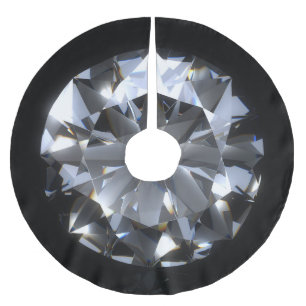 Diamantstein: schwarzer Raumfunkel. Polyester Weihnachtsbaumdecke