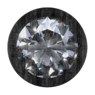 Diamantstein: schwarzer Raumfunkel. Schneidebrett
