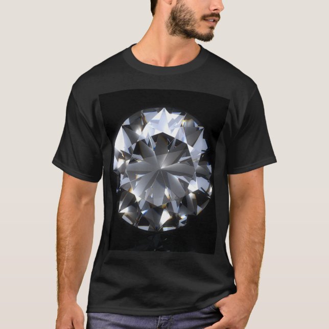 Diamantstein: schwarzer Raumfunkel. T-Shirt (Vorderseite)