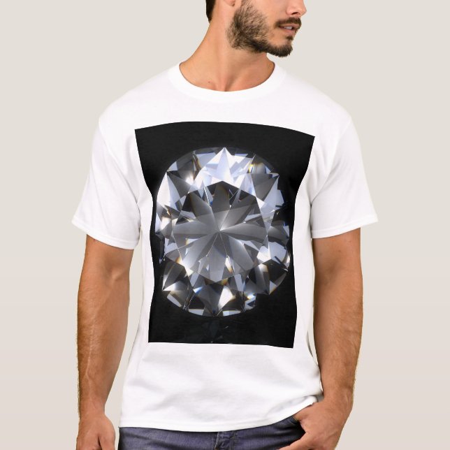 Diamantstein: schwarzer Raumfunkel. T-Shirt (Vorderseite)