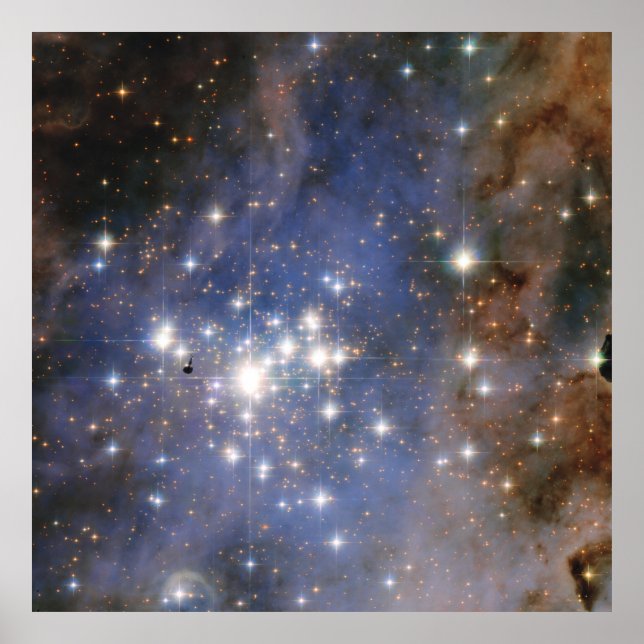 Diamantstränge in Carina Nebula Hubble Space Poster (Vorne)