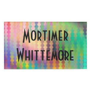 Diamantstreifen mehrfarbig II + Ihr Name Namenschild