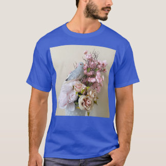 Diamanttaube auf Blume T-Shirt