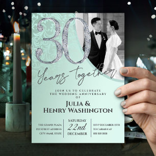 Diamanttextur 30. Hochzeitstag   Einladung