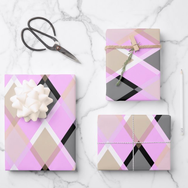Diamantverpackungspapier lila geschenkpapier set (Vorderseite)