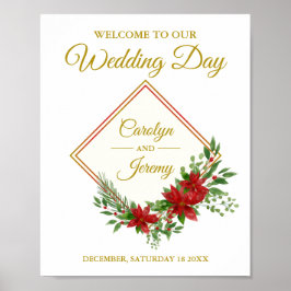 Diamod & Poinsettias Christmas Inspired Wedding Poster