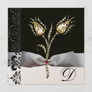 DIAMONANTE TULIPS, Schwarz-weiße Damaskus-Monogram Ankündigung