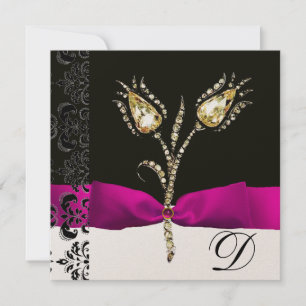 DIAMONANTE TULIPS, Schwarz-weiße Damaskus-Monogram Ankündigung