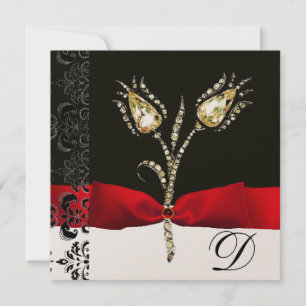 DIAMONANTE TULIPS, Schwarz-weiße Damasongram Ankündigung