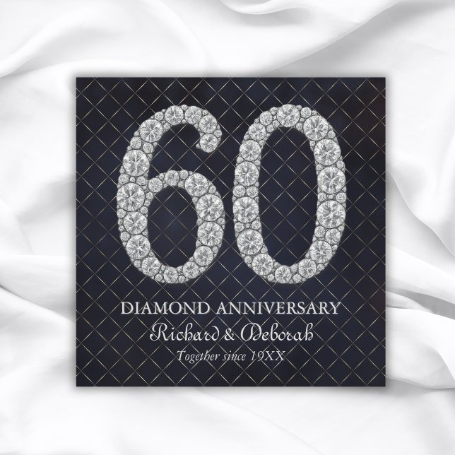 Diamond 60. Hochzeitstag Gruß Karte (Diamond 60th Wedding Anniversary Greeting Card
)