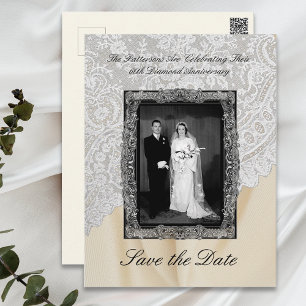Diamond 60. Hochzeitstag Save the Date Postkarte