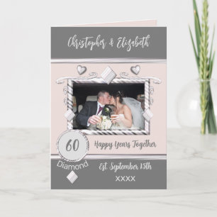 Diamond 60-jähriges Jubiläum Foto-Namen grau hinzu Karte