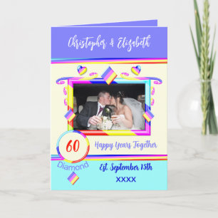 Diamond, 60-jähriges Jubiläum, Foto-Namen lila Karte