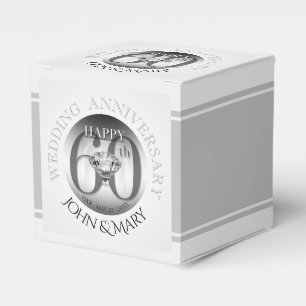 Diamond 60 TH Wedding Anniversary Cube Favor Box Geschenkschachtel