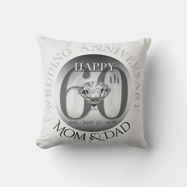 Diamond 60. Wedding Anniversary Pillow Kissen (Vorderseite)
