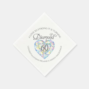 Diamond 60th Anniversary Herzkunst Servietten