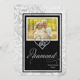 Diamond 60th Wedding Anniversary Custom Photo Einladung