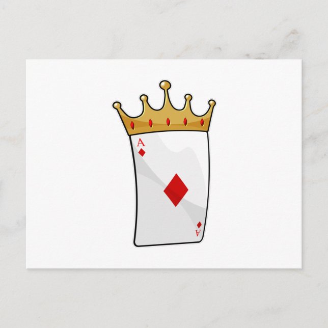 Diamond Ace mit King Crown Postkarte (Vorderseite)