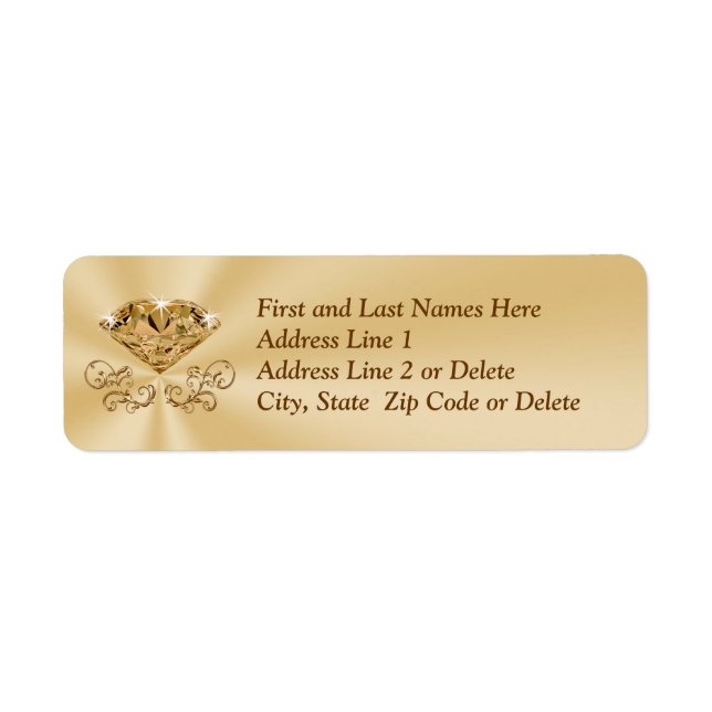 Diamond Anniversary Address Labels mit Ihrem Text (Vorne)