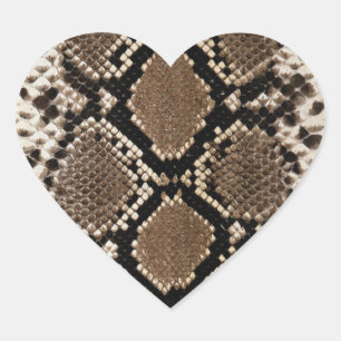Diamond Back Rattlessnake Skin Herz-Aufkleber